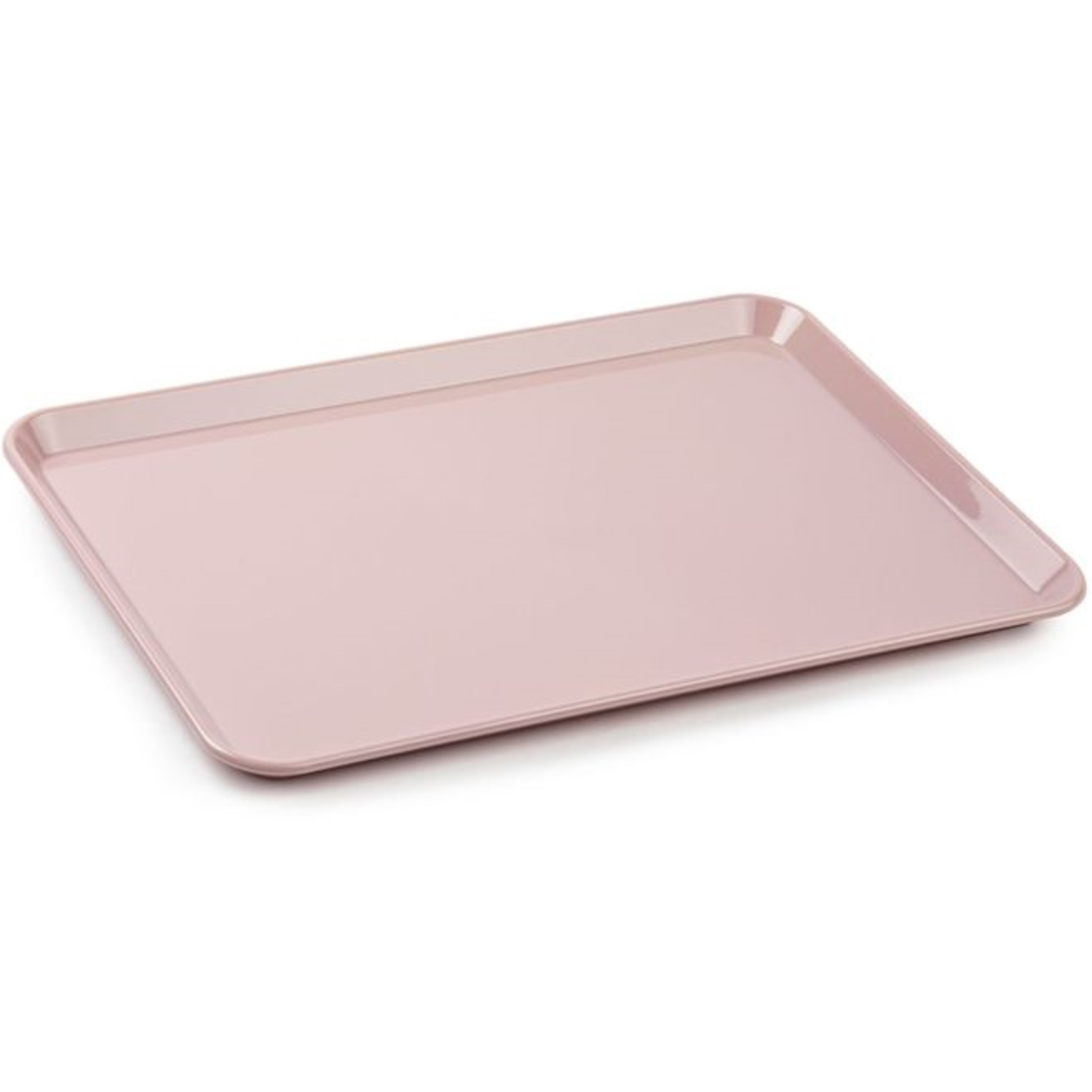 PlasticForte dienblad/serveerblad - Kunststof - 35 x 24 cm - oud roze - kopjes en glazen tray -