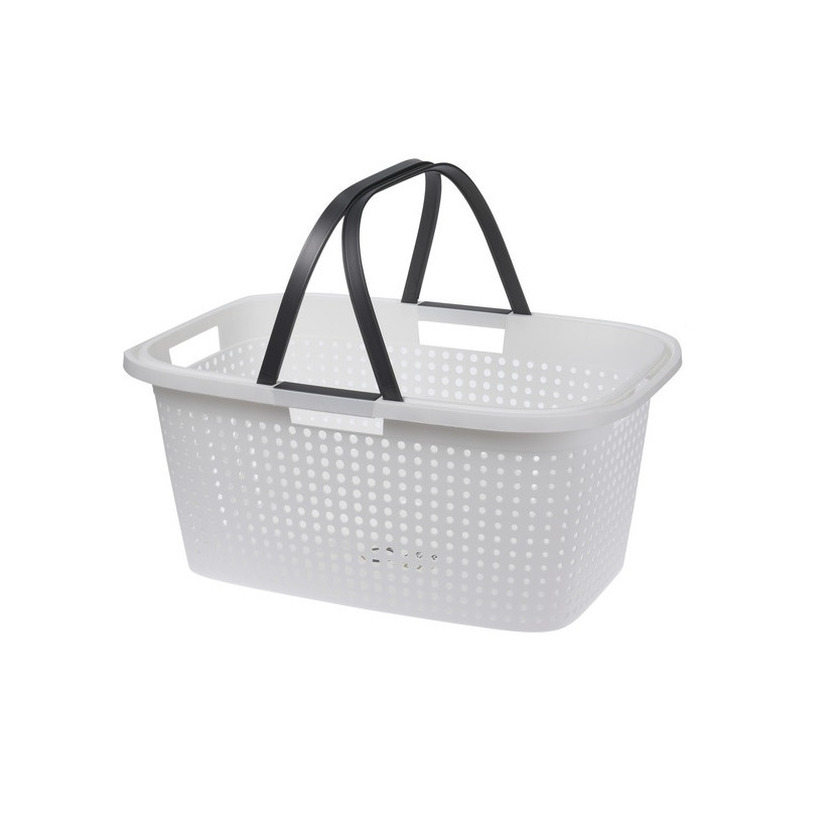 Merkloos Witte wasmand met handvatten 60 cm -