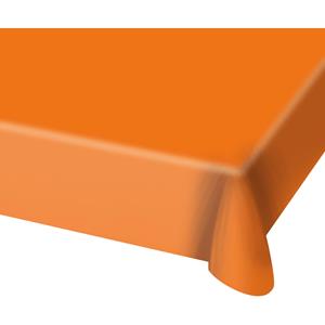 Folat Tafelkleed - 2x stuks - oranje - 130 x 180 cm - plastic - tafellaken - versiering - feesttafelkleden -