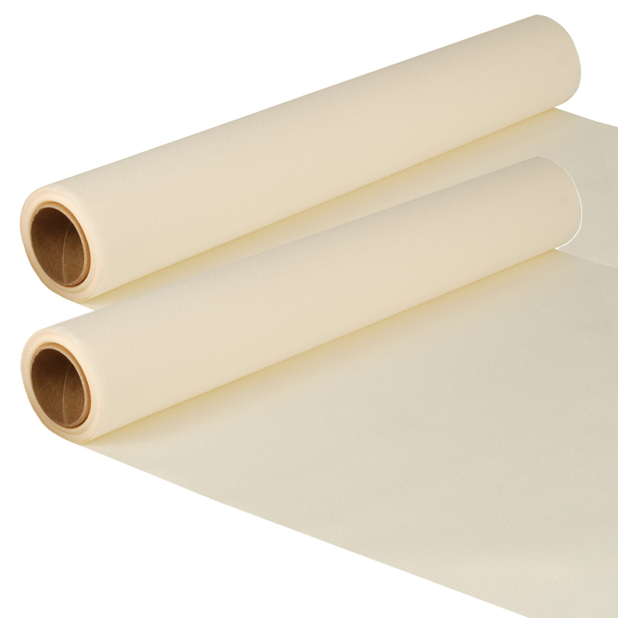 Merkloos Tafelloper - 2x - creme wit - 500 x cm - papier - tafelkleed loper - tafelversiering -