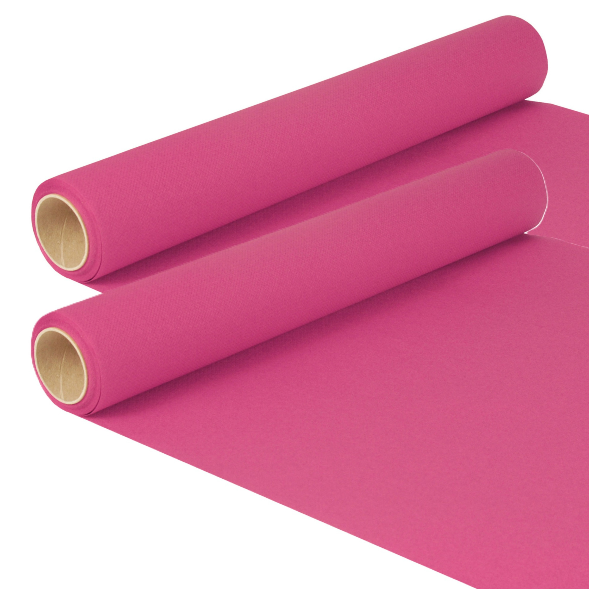 Merkloos Tafelloper - 2x - fuchsia roze - 500 x cm - papier - tafelkleed loper - tafelversiering -