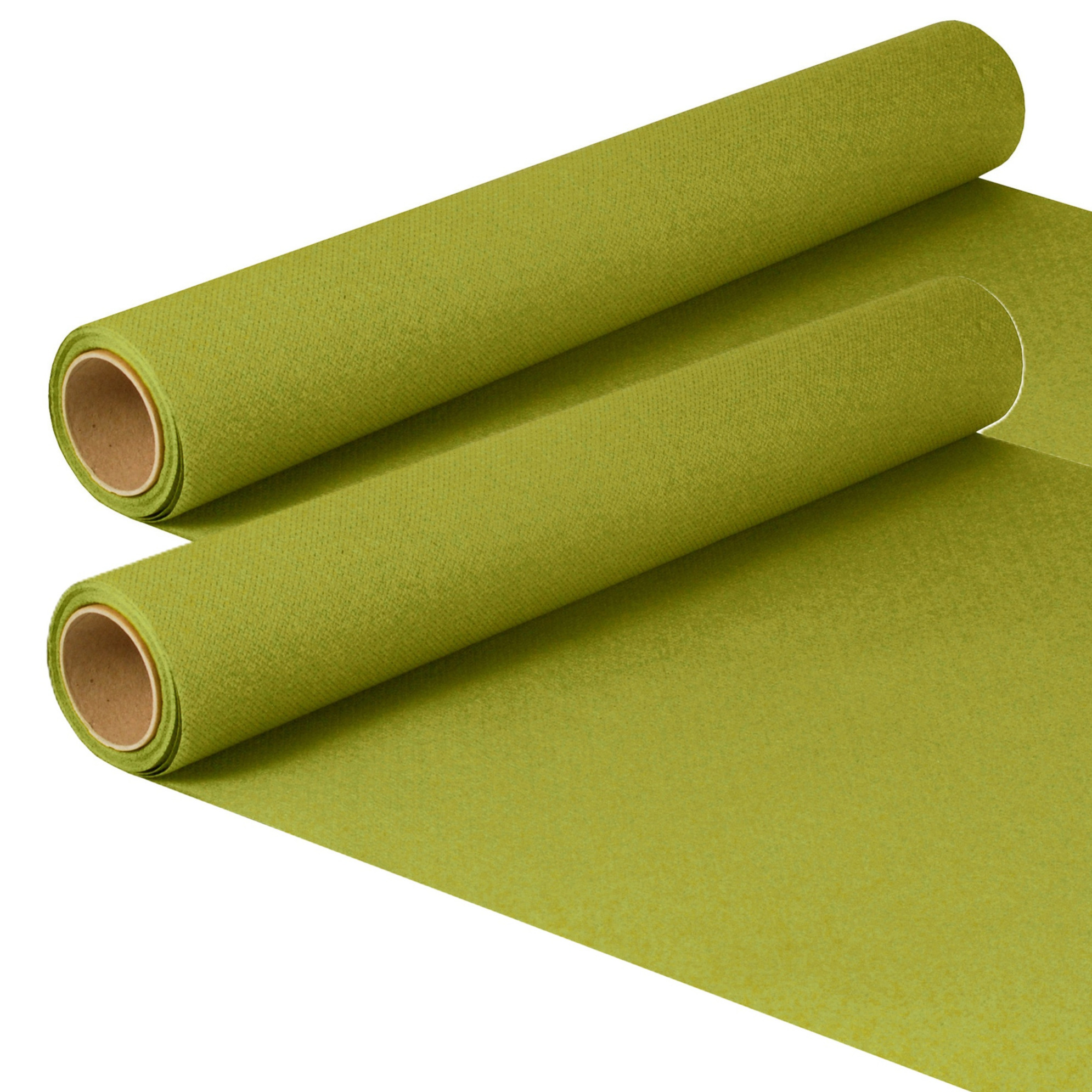 Merkloos Tafelloper - 2x - groen - 500 x cm - papier - tafelkleed loper - tafelversiering -