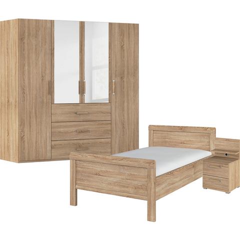 Rauch Slaapkamerserie Evelyn Kast en bed in 2 breedtes, nachtkastje met paneel MADE IN GERMANY (set, 3-delig)