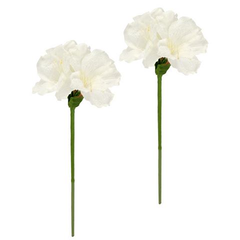 I.GE.A. Kunstbloem Amaryllis 2-delige set 60cm bloemen tak decorat tak kerstdecoratie kerstbloem decor