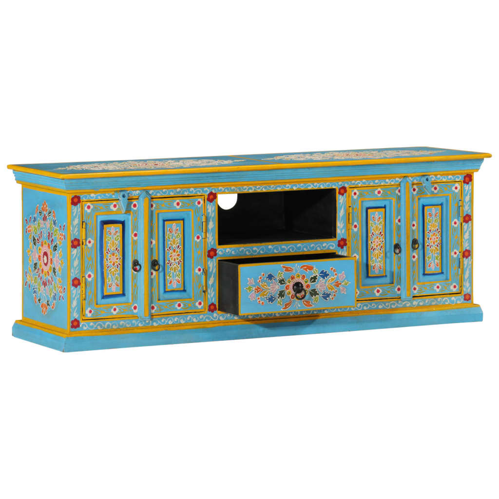 vidaXL Tv-meubel 110x30x40 cm massief mangohout blauw