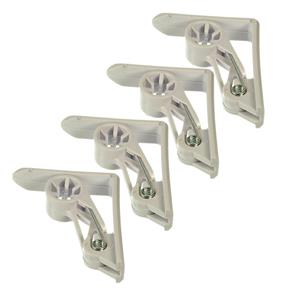 Cosy & Trendy Tafelkleed klemmen - 4x stuks - wit - kunststof - 4,5 x 6 cm -