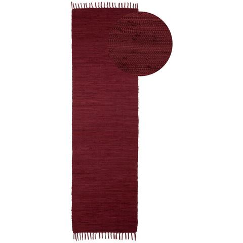 Carpetfine Vloerkleed Kelim Chindi uni Tweezijdig te gebruiken kleed, puur katoen, met de hand geweven, unikleuren, met franje