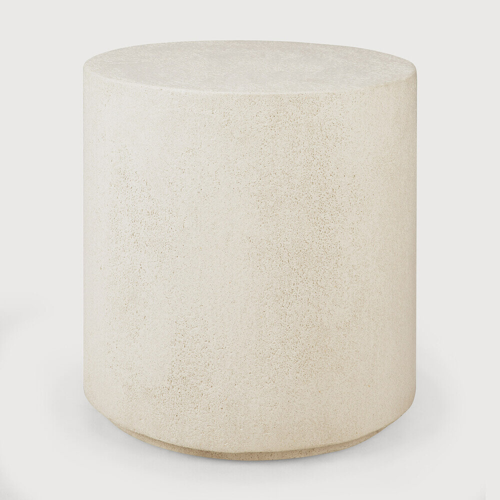 Ethnicraft Ronde Bijzettafel Elements Microcement, 40cm - Off White