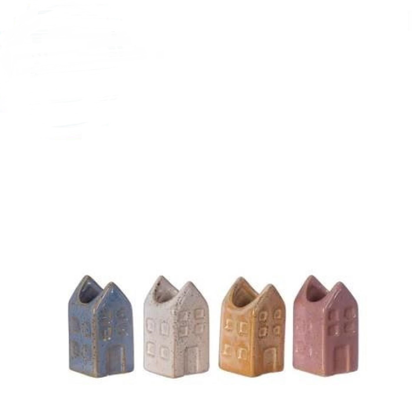Merkloos Bloemenvaas Huisje Amsterdam S 3x3x6cm 4 Assorti