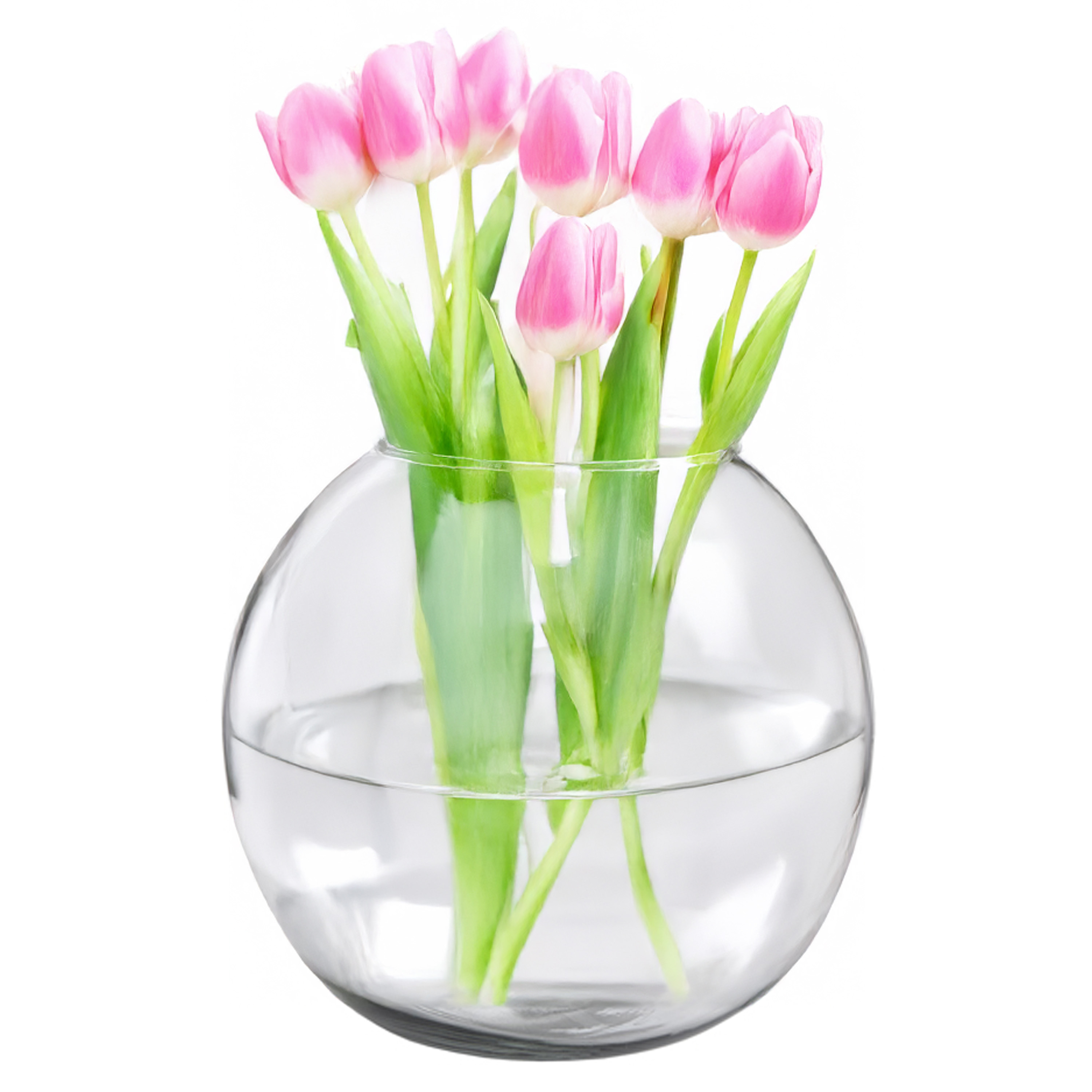 Alessandro Bol vaas/decoreer vaas - transparant - glas - 35 x 29 cm -