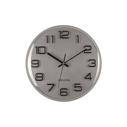 Karlsson  Wandklok 3D Numbers - Silver painted- Ø30,5cm