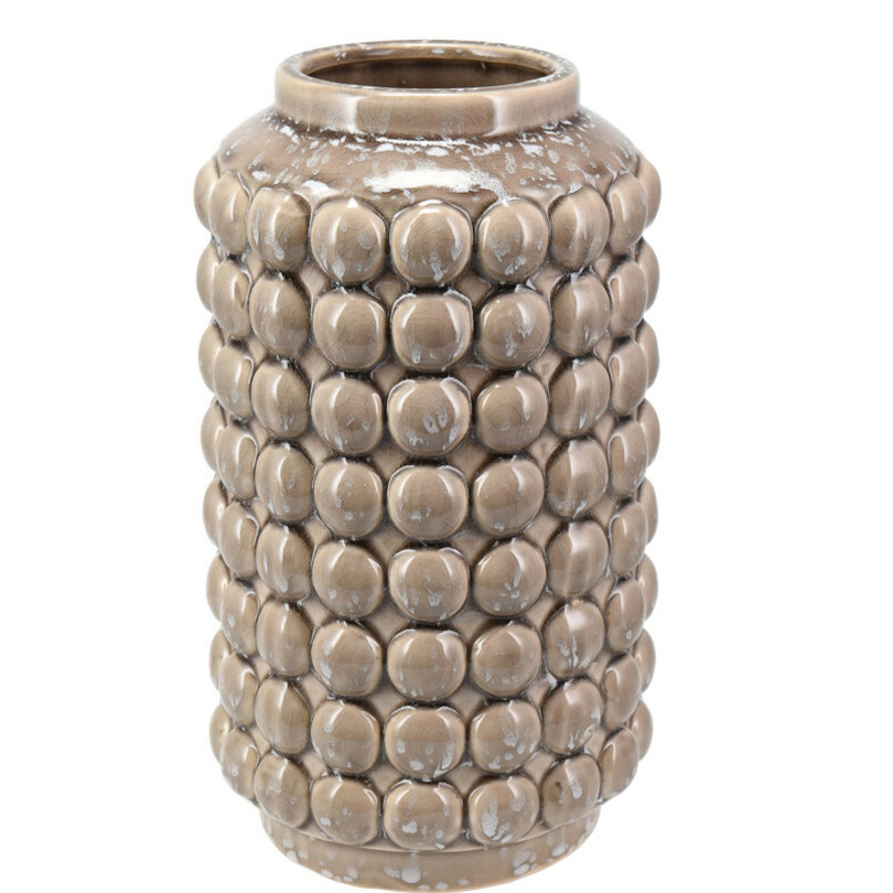 Home & Styling Boeket vaas Bubbels - keramiek - beige - D15 x H27 cm - Moderne woonstijl -