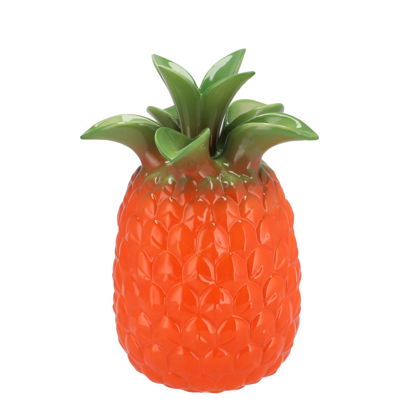 DK Design Bloemenvaas Tropical Pineapple - ananas vaas - oranje - D18 x H28 cm -