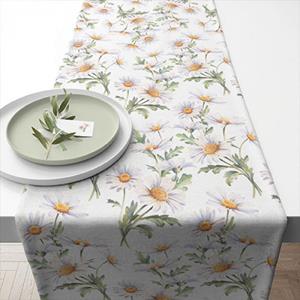 Ambiente Tafelloper Beautiful Daisies White 40x150cm