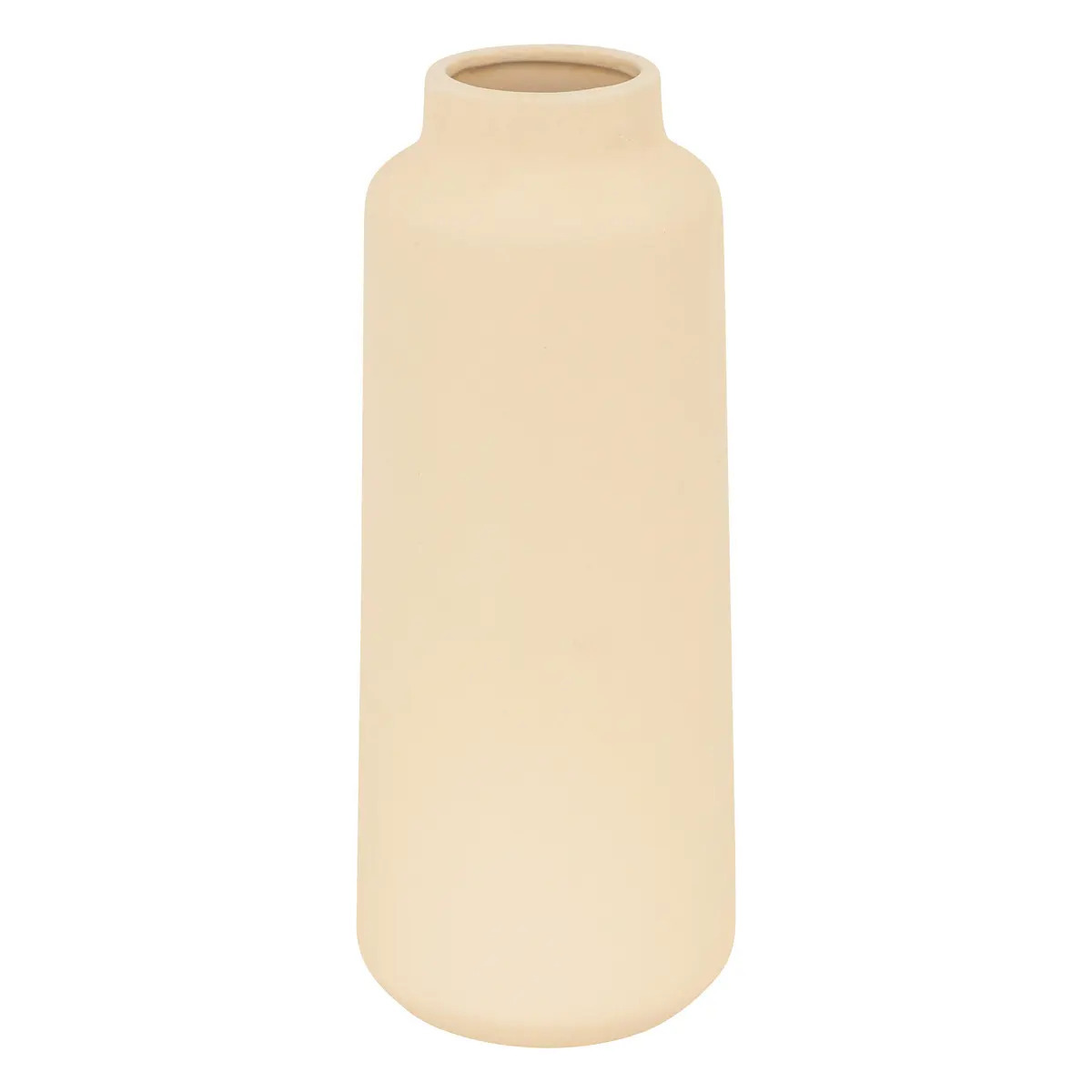 Atmosphera Bloemenvaas Emporor - mat beige - keramiek - D12 x H30 cm - Stelen en boeketten -