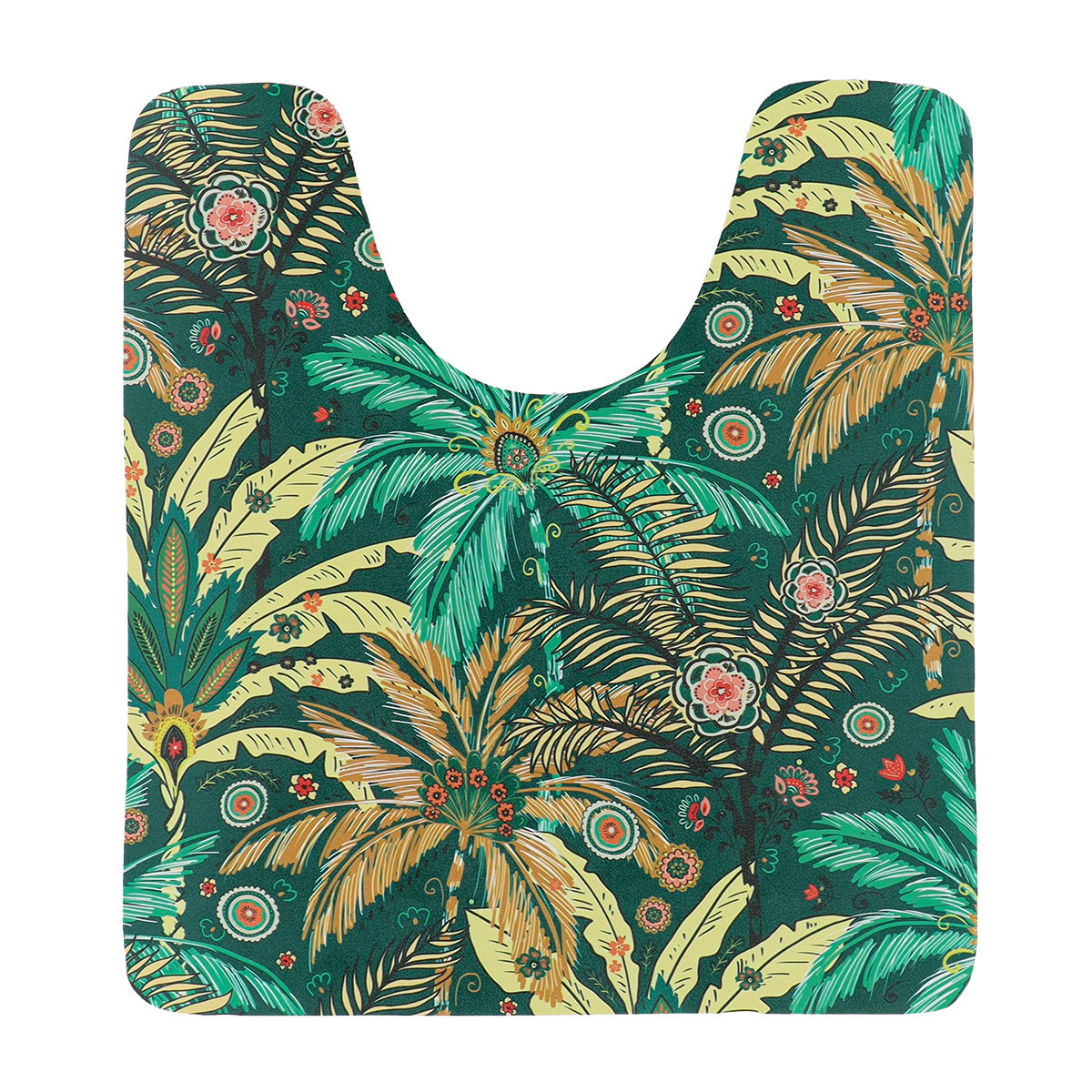 Tendance Toiletmat/wc mat Jungle Fever - antislip - groen - 45 x 50 cm -