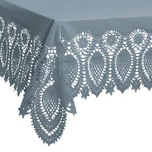 Unique Living tafelkleed/tafellaken - buiten/binnen - blauw - 137 x 180 cm - Kant patroon -