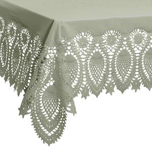 Unique Living tafelkleed/tafellaken - buiten/binnen - groen - 137 x 180 cm - Kant patroon -