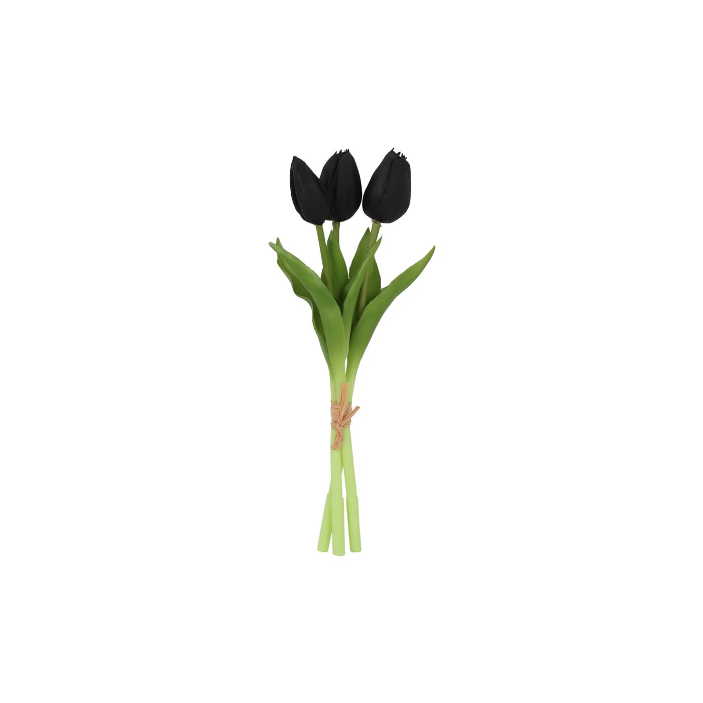 Countryfield Kunstboeket Tulpen Zwart 12x12x29cm