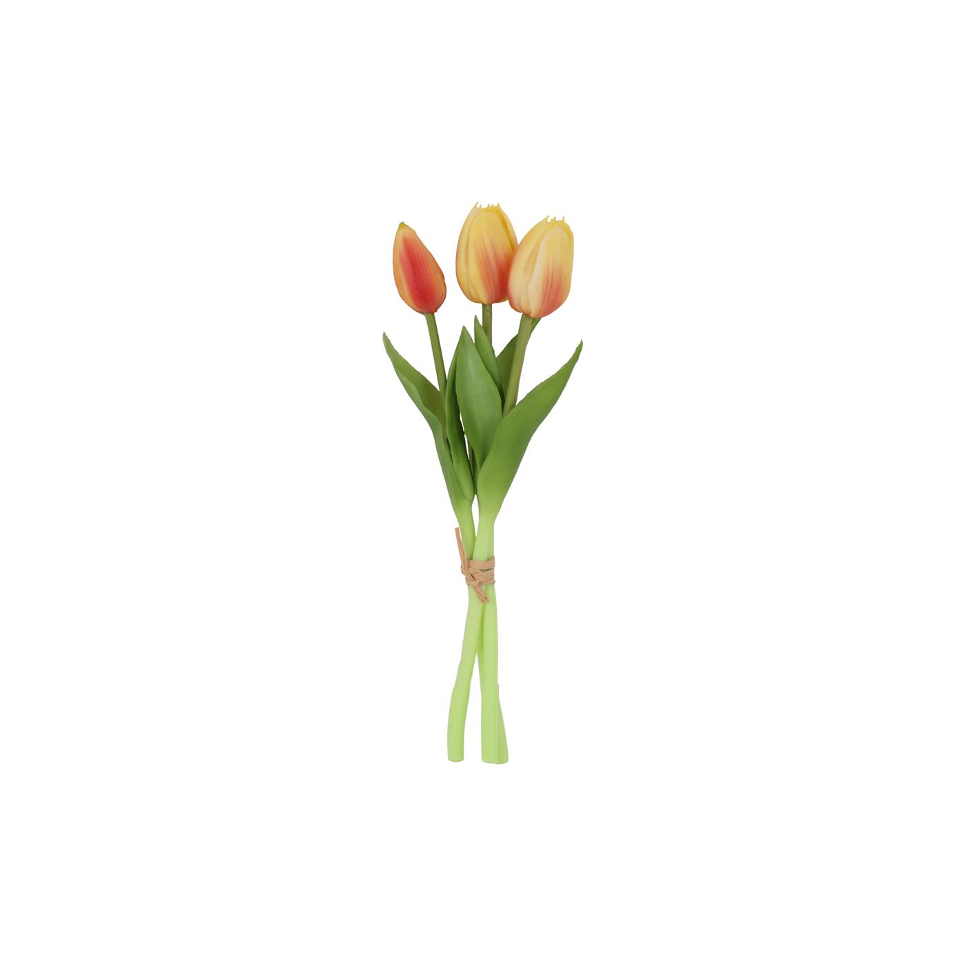 Countryfield Kunstboeket Tulpen Geel/bruin 12x12x29cm