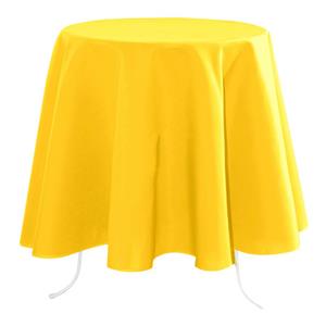 Stof Textiles Tafelkleed - Dia 180 cm - geel - Tafellaken rond -