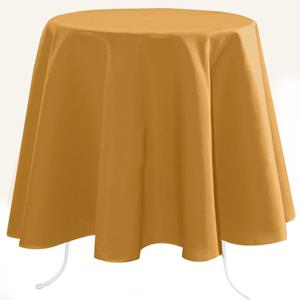 Stof Textiles Tafelkleed - Dia 180 cm - okergeel - Tafellaken rond -