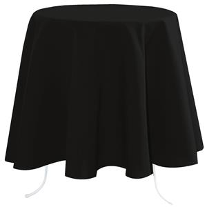 Stof Textiles Tafelkleed - Dia 180 cm - zwart - Tafellaken rond -