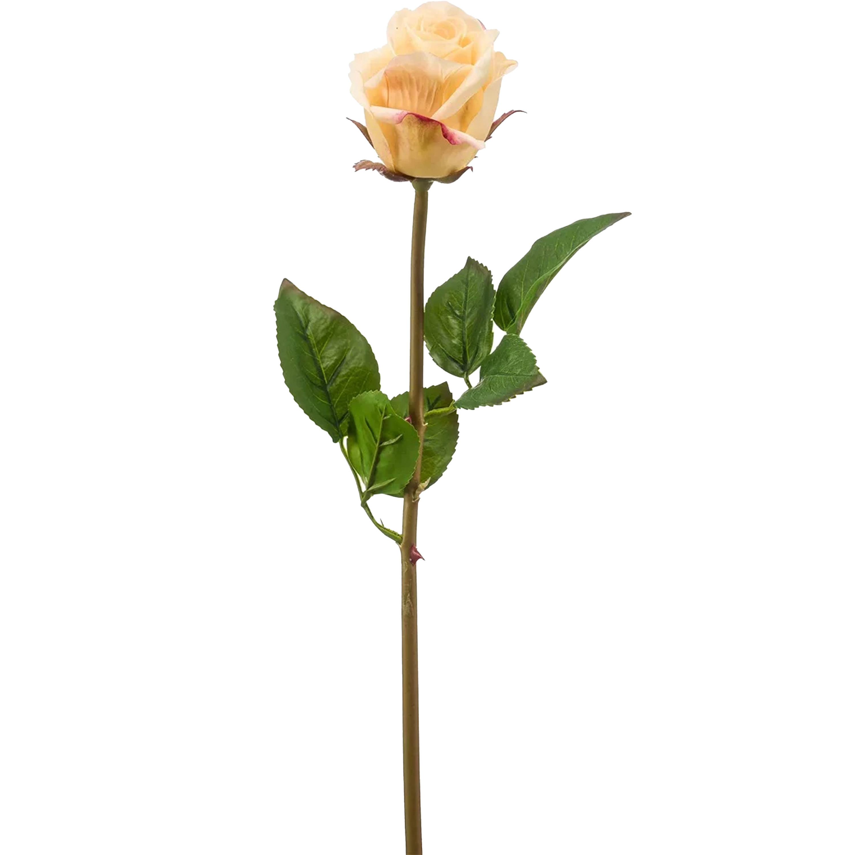 Emerald Kunstbloem Roos Bud tak - cm - licht geel - Kunst zijdebloemen -