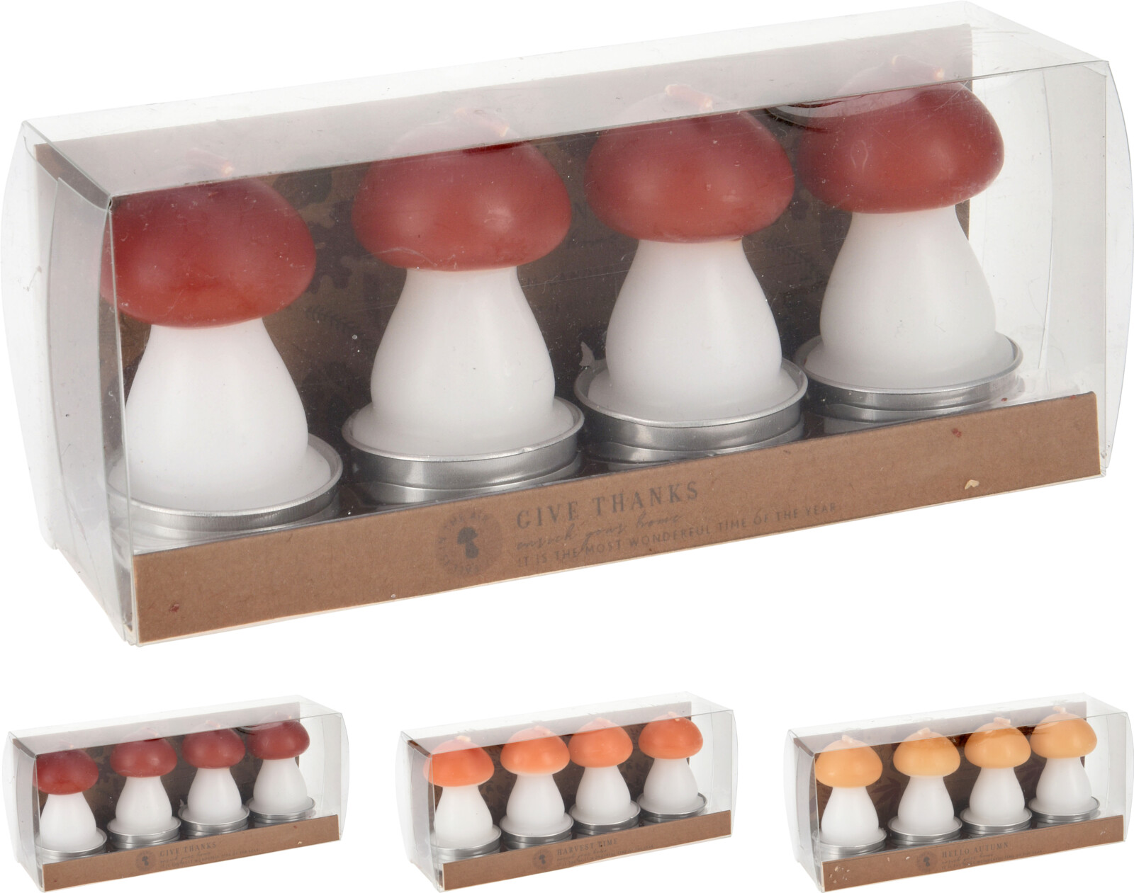 Home & Styling Paddenstoel Kaarsset 4-delig 3x7cm