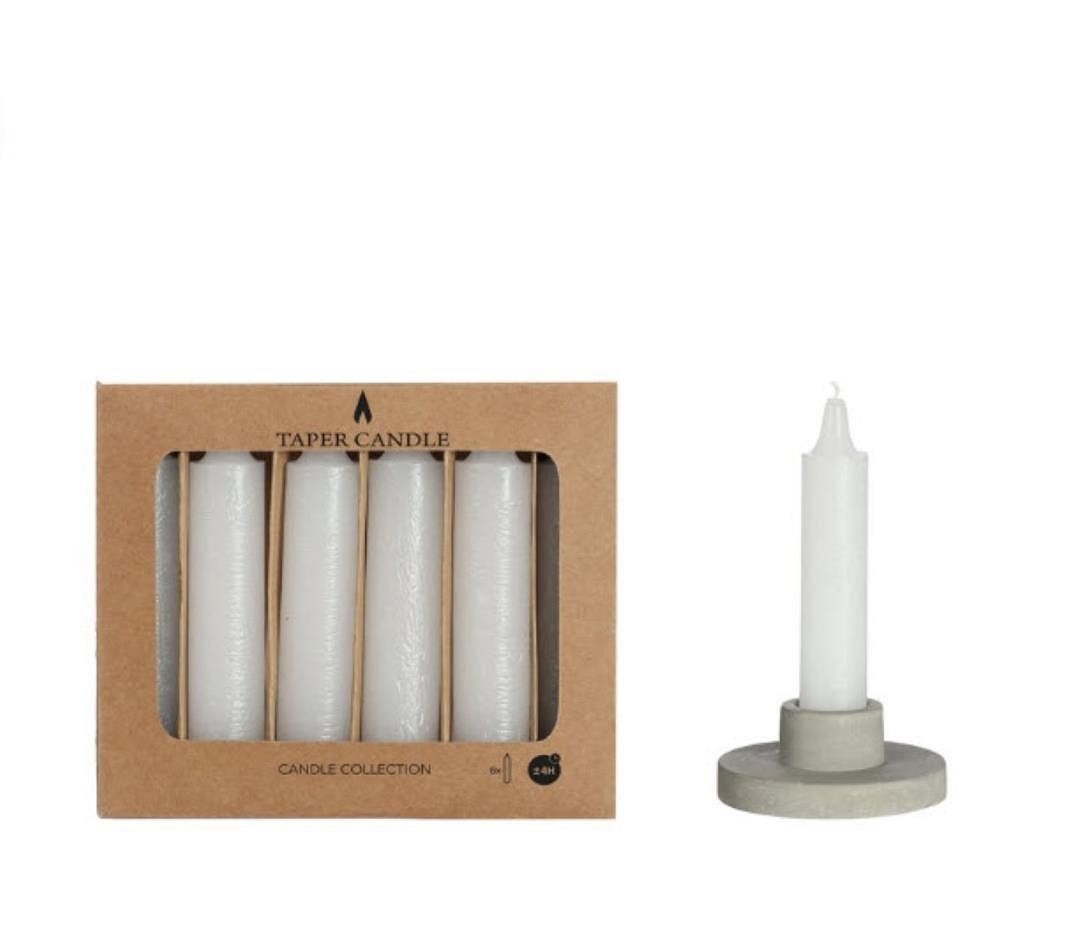 CosyDecor Taper Kaars Wit Set A 6 Ø2.15cmx11cm ( Exclusief Kandelaar )