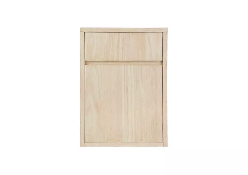 Industrielemeubelshop Eikenhouten nachtkastje Ruff met deur en lade