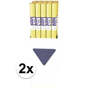 Haza 2x Goudgeel papieren tafelkleed op rol -