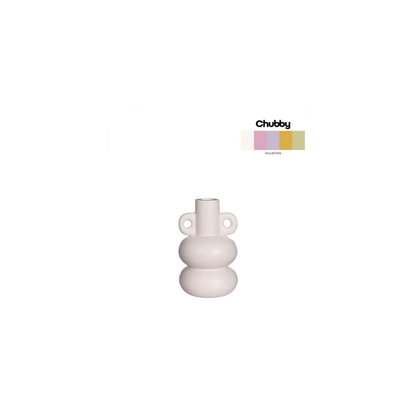 Ideas 4 Seasons Chubby Vaas - Kaarsenhouder Ø7,6xH12cm Off White