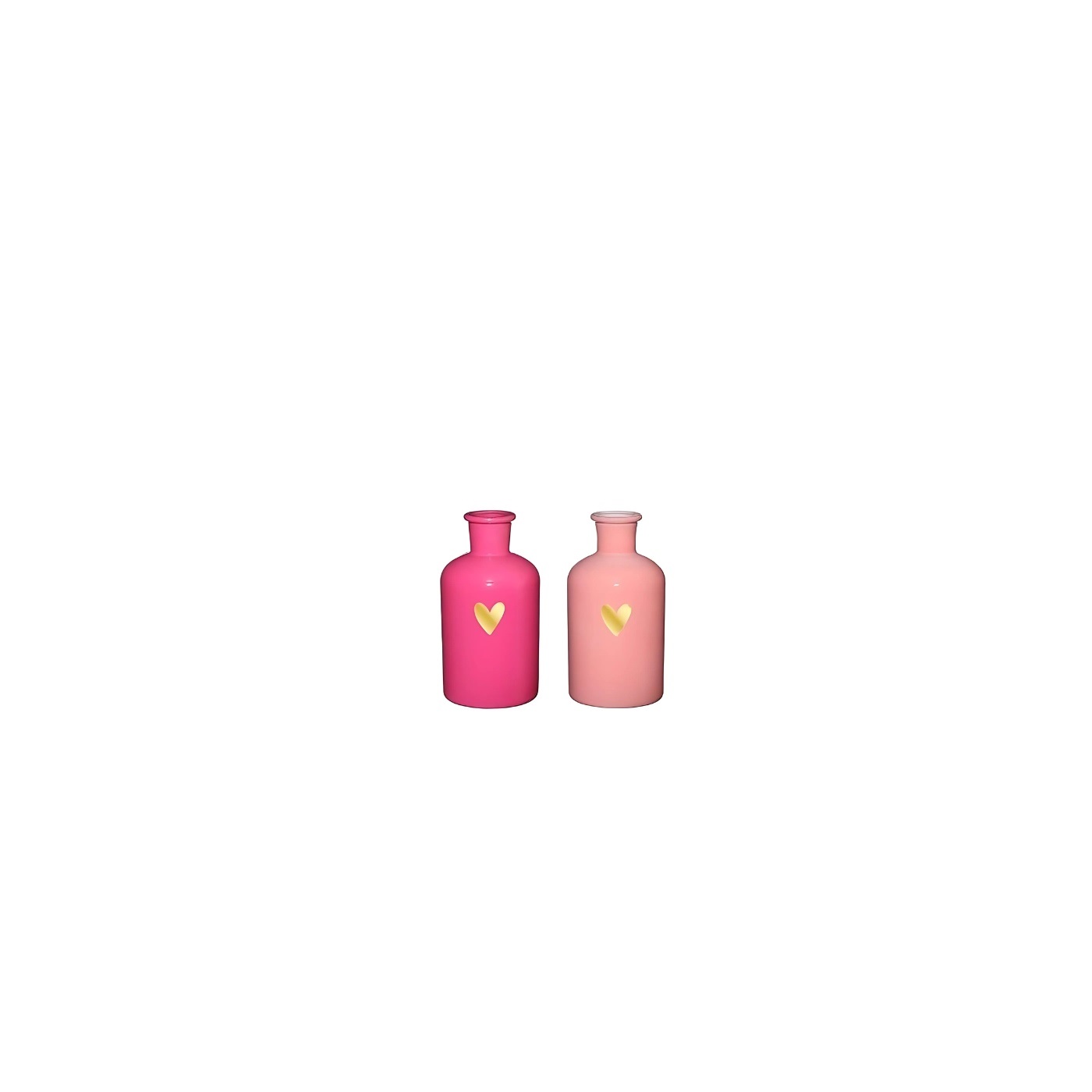 Ideas 4 Seasons Riga Vaas Met Hart Ø7xH12cm 2ass Color Pink