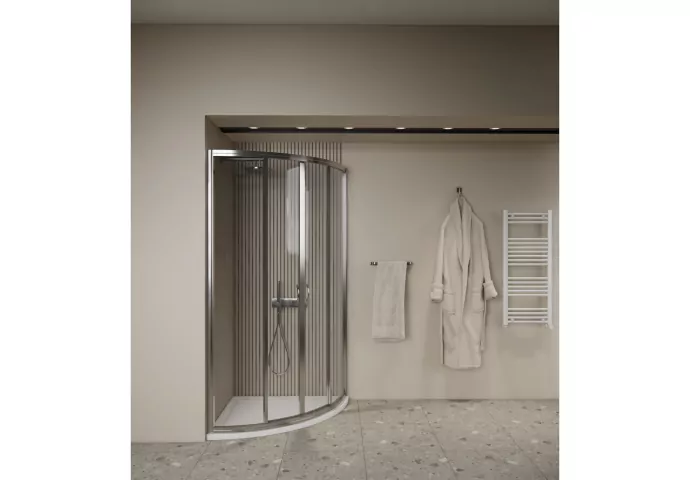 <QuerySet [<AttributeOption: Gliss Design>]> Douchecabine kwartrond met schuifdeuren 80 x 190 cm chroom