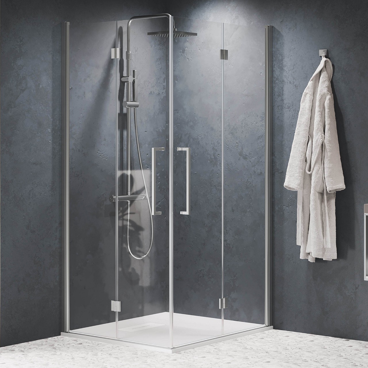 <QuerySet [<AttributeOption: Novellini>]> Douchecabine hoekinstap Novellini Young 2GS 59-61 cm mat chroom glas helder