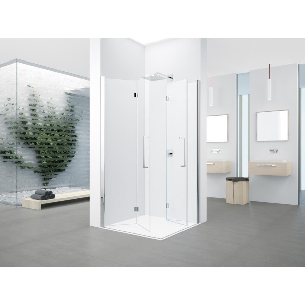 <QuerySet [<AttributeOption: Novellini>]> Douchecabine hoekinstap 2 tweedelige vouwdeuren Novellini Young 2GS 95-97 cm matchroom glassoort satin