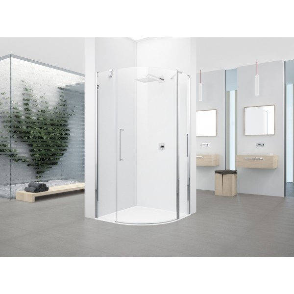 <QuerySet [<AttributeOption: Novellini>]> Douchecabine kwartrond Novellini Young R1 87,5-89,5 cm mat chroom glas  aqua