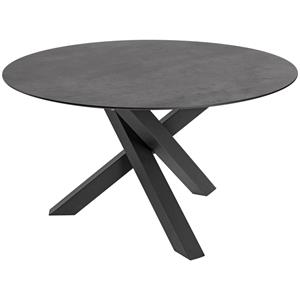 Vega Tafel Gwin; 130x72 cm (ØxH); Tafelblad beton, frame zwart; rond
