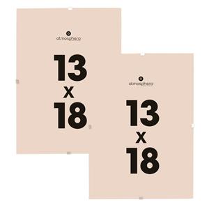 Atmosphera Fotolijstje zonder rand - 2x - voor 13 x 18 cm foto - mdf/glas - Het basic fotolijstje -