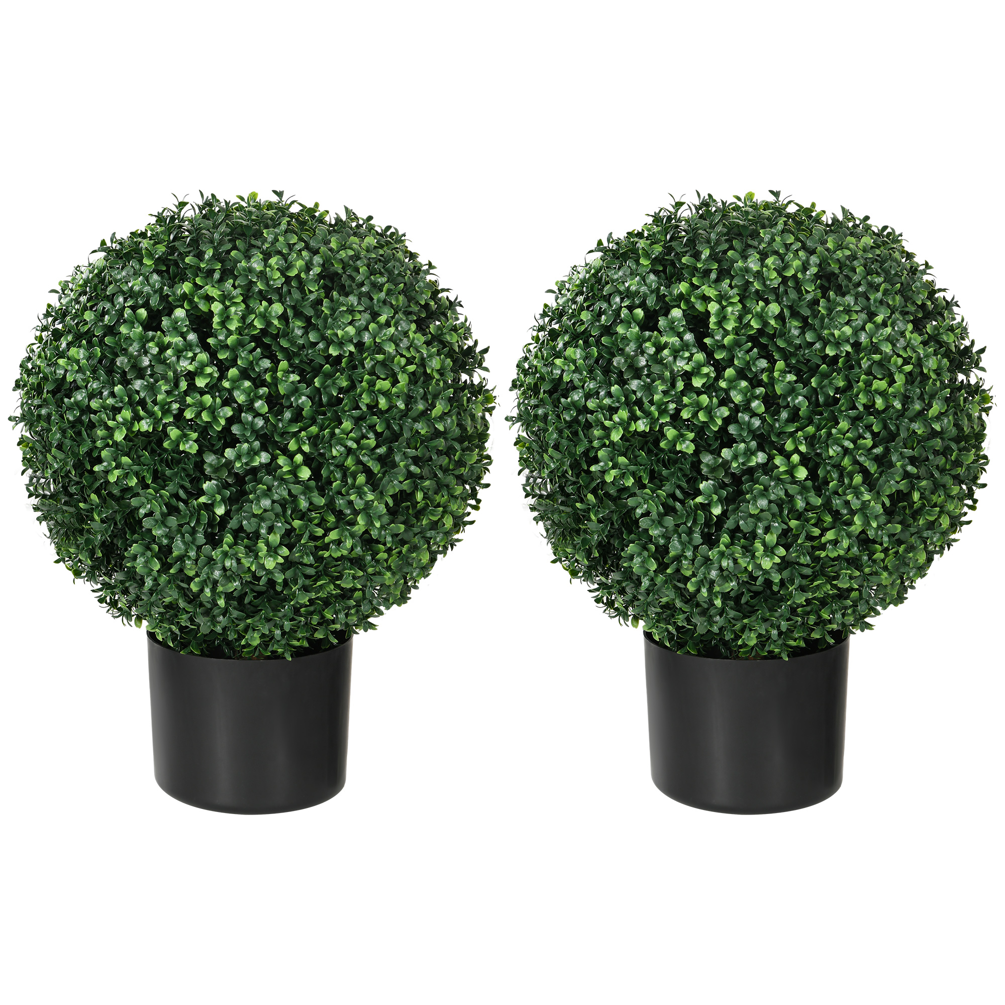 HOMCOM Buxus Kunstplant, realistisch, bolvormig ontwerp, onderhoudsvrij, perfect voor binnen en buiten, 52 x 40 cm, groen | Aosom.nl