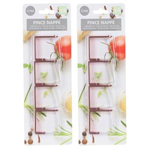 Urban Living tafelkleedklemmen - 8x stuks - grijs - kunststof/metaal -