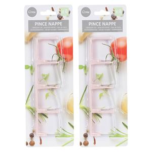 Urban Living tafelkleedklemmen - 8x stuks - wit - kunststof/metaal -