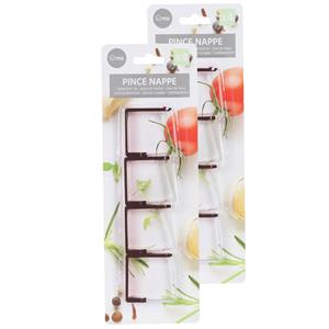 Urban Living tafelkleedklemmen - 8x stuks - zwart - kunststof/metaal -