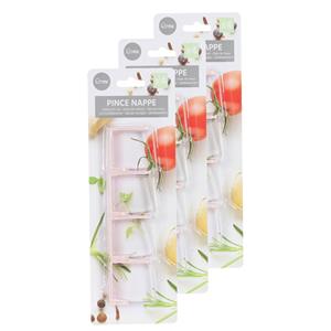 Urban Living tafelkleedklemmen - 12x stuks - wit - kunststof/metaal -