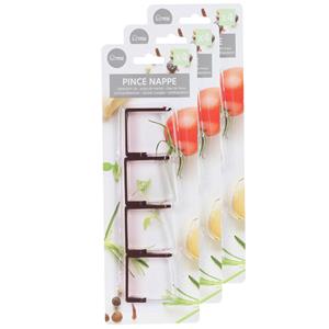 Urban Living tafelkleedklemmen - 12x stuks - zwart - kunststof/metaal -