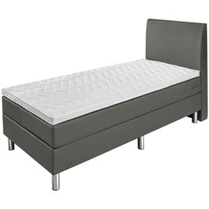 Vega Boxspringbed Comfort Meubelstof, glad hoofdbord; 180x200x60 cm (BxLxH); donkergrijs; hard