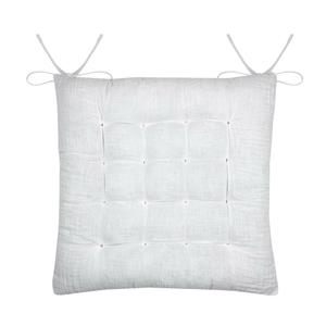 Stof Textile stoelkussen - wit - 38x38x4 cm - binnen/buiten -