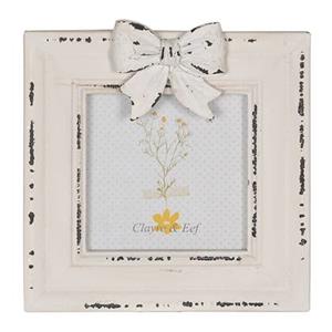 Clayre & Eef Fotolijst 10x10 cm Wit Houtproduct Fotokader