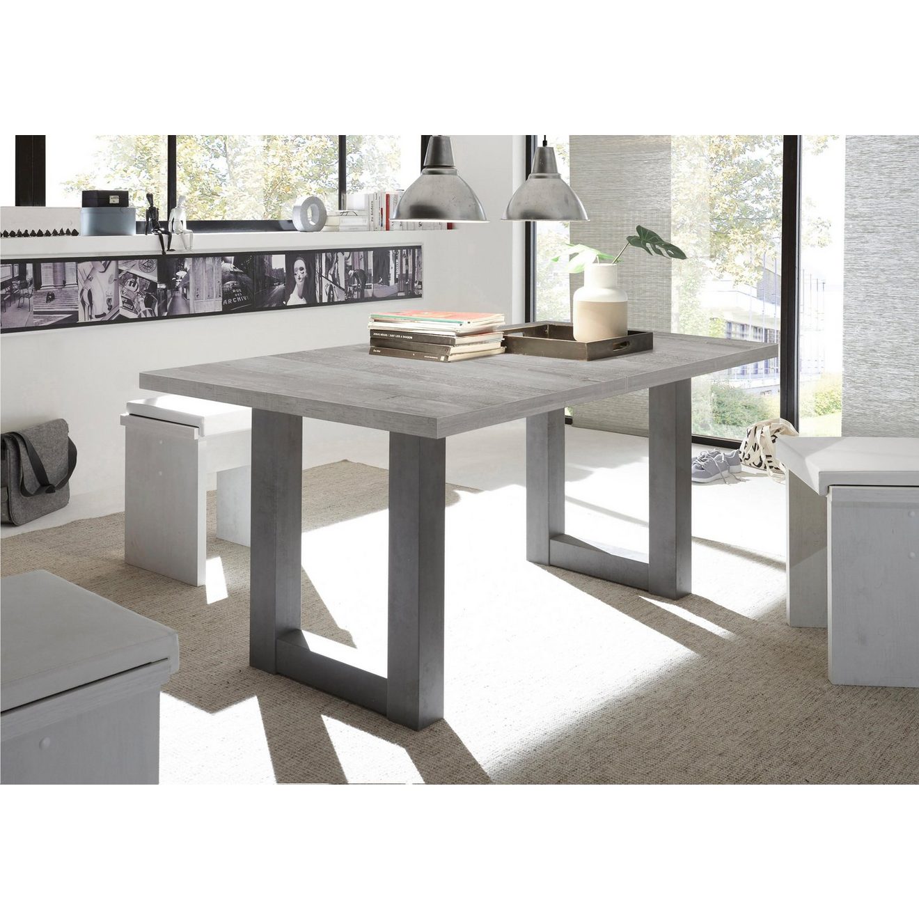Mäusbacher Eettafel Mister TOPSELLER! met lade (160-210 cm), frame in u-model